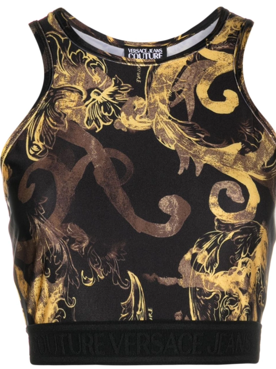 Versace Couture baroque-print tank top Women Jeans 0706